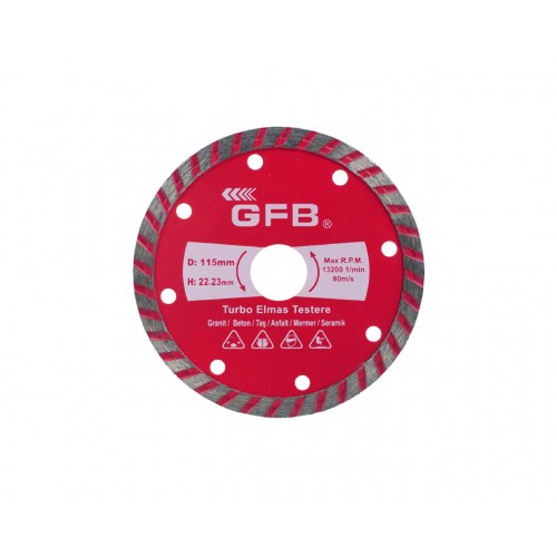 Turbo Elmas BetonTestere 230x2.6 mm GFB2387 Turbo Elmas BetonTestere 230x2.6 mm GFB2387