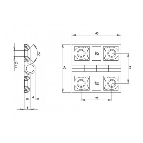Yaprak Menteşe 40x40 (Statik Boya)