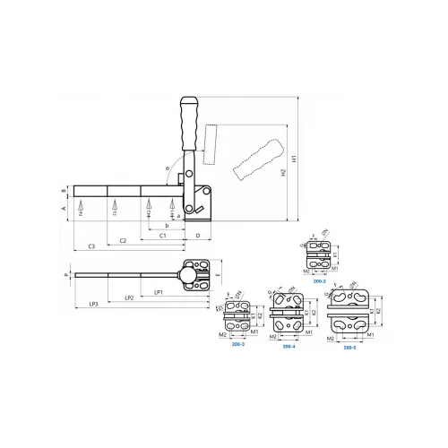 200-4-P2 Yatay Tabanlı Lamalı Dikey Bağlantı Elemanı 23711