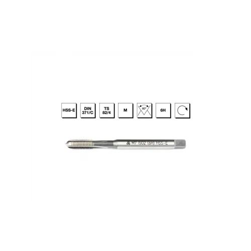 HSS - E DIN 371/C Metrik Normal Vidalı Düz Kanallı Makina Kılavuzu M10