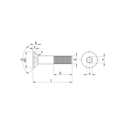 M10x30 Havşa Baş İmbus Cıvata DIN 7991