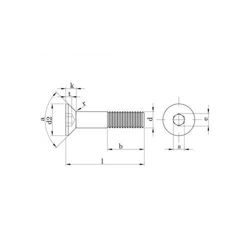 M10x60 Havşa Baş İmbus Cıvata DIN 7991