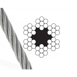 6X7 FC Lif Özlü Galvaniz Çelik Halat 4 mm