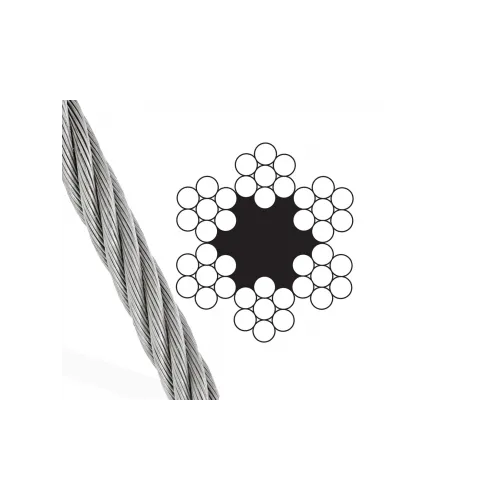 6X7 FC Lif Özlü Galvaniz Çelik Halat 4 mm