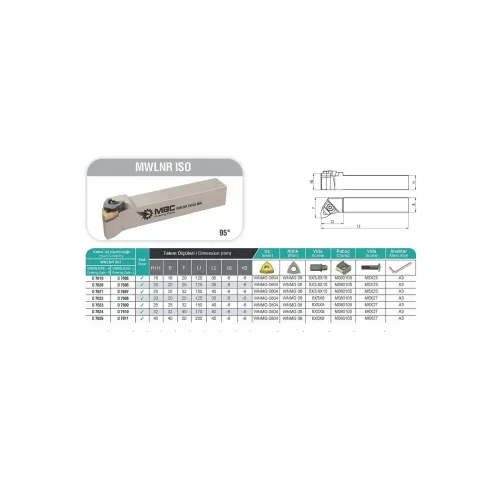 MBC MWLNR 25x25 M08 Dış Çap Tornalama Kateri