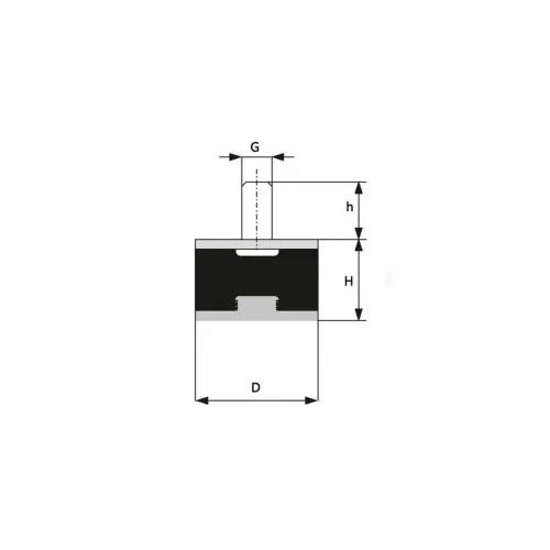 100x10 M16 B Tipi Lastik Takoz Pullu