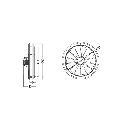 Aksiyel Ev Tipi Fan D30 55W