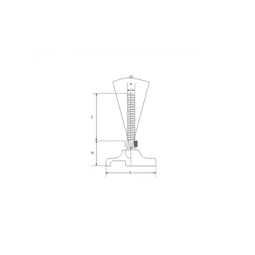D80 M16x60 Polyamid Tabanlı Mafsallı Ayak SP Serisi