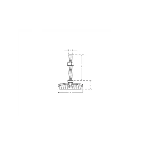 D120 M14x100 Kauçuk Taban Boyalı Makine Ayak SLB Seri
