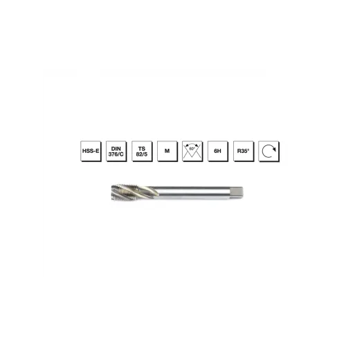 HSS - E DIN 376/C Metrik Normal Vidalı Helis Kanallı Makina Kılavuzu M24