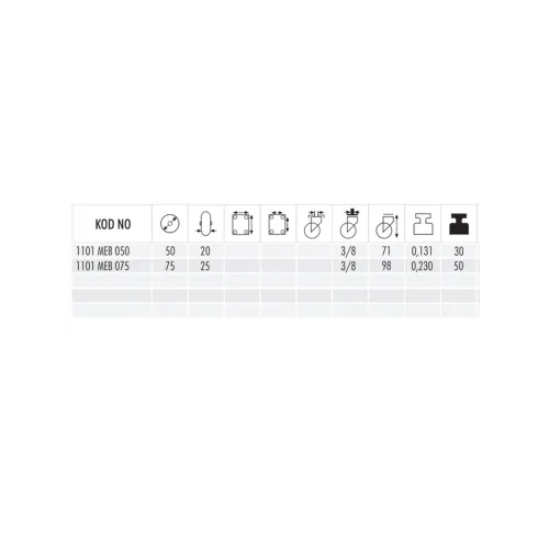 1101 MEB 050 Moblen Üzeri Termo Plastik kaplı Pimli Döner Mobilya Teker