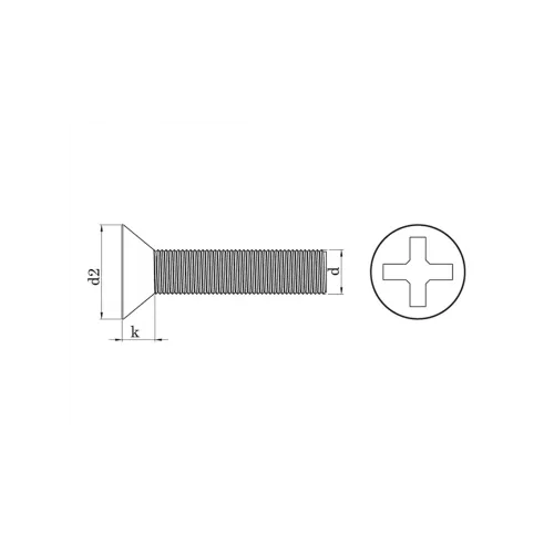 M6x10 mm Inox YHB Metrik Vida DIN 965