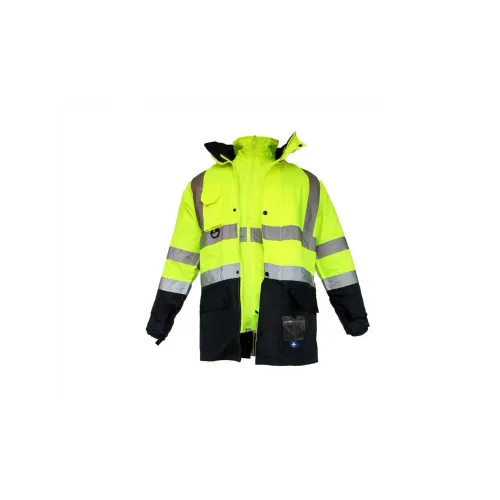 JUNIOR JN1003 Fosforlu Oxford 5+1 İçi Çıkmalı Parka Sarı Lacivert XXXL beden
