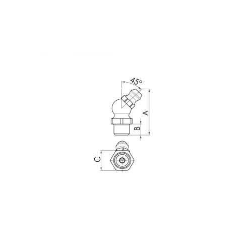 1/4 Eğri Gresörlük H2 45° DIN 71412