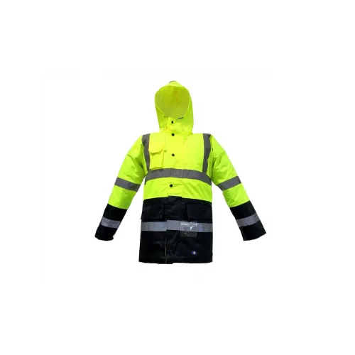 JUNIOR JN1013 Waterproof Fosforlu Oxford Parka Sarı Lacivert S beden