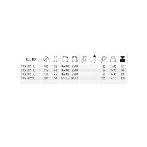 3004 DUR 200 DÖKÜM SABİT PU KAPLI TEKER