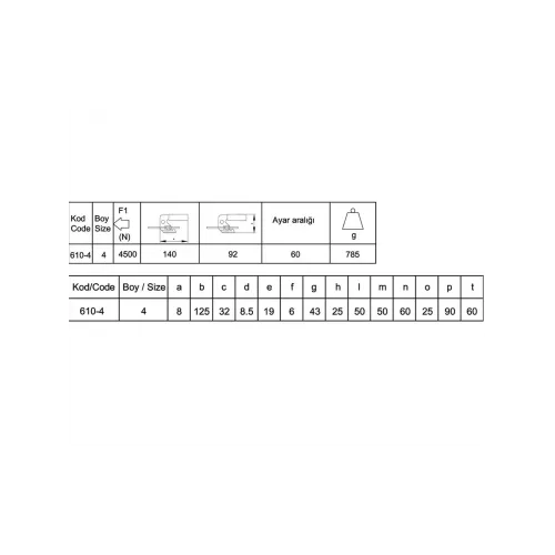 610-4 Kancalı Klamp İtme Çekme
