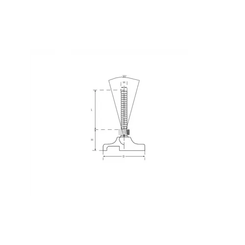 D50 M6x30 Polyamid Tabanlı Mafsallı Ayak Hafif Tip SPH Serisi