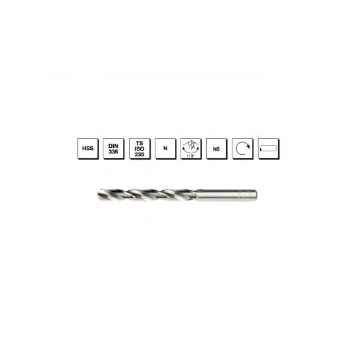 HSS DIN 338 Silindirik Saplı Kısa Matkap Ucu 7.5 mm - TAŞLANMIŞ