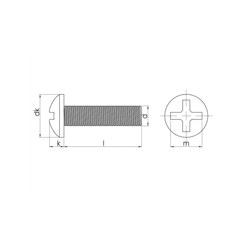 M4x16 mm Inox YSB Metrik Vida DIN 7985