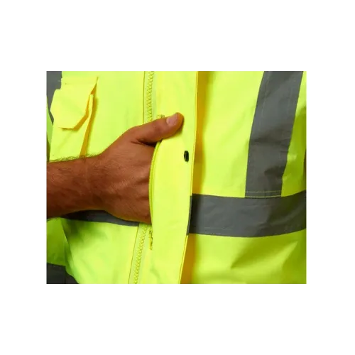 JUNIOR JN1003 Fosforlu Oxford 5+1 İçi Çıkmalı Parka Sarı Lacivert XXXL beden