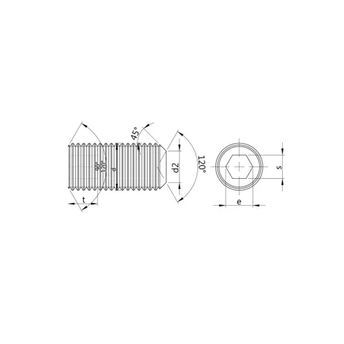 M10x40 Inox Setskur Cıvata DIN 916