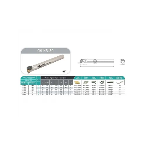 MBC S25S CKUNR 16 İç Çap Tornalama Kateri
