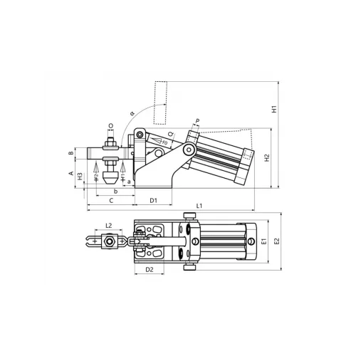 600-3 Pnömatik Yatay Tabanlı Kare Pistonlu Bağlantı Elemanı 23943