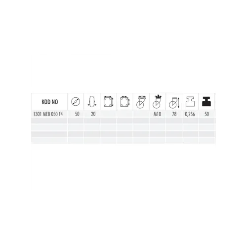 1301 MEB 050 FR Moblen Üzeri Termo Plastik kaplı Frenli Pimli Çift Mobilya Teker