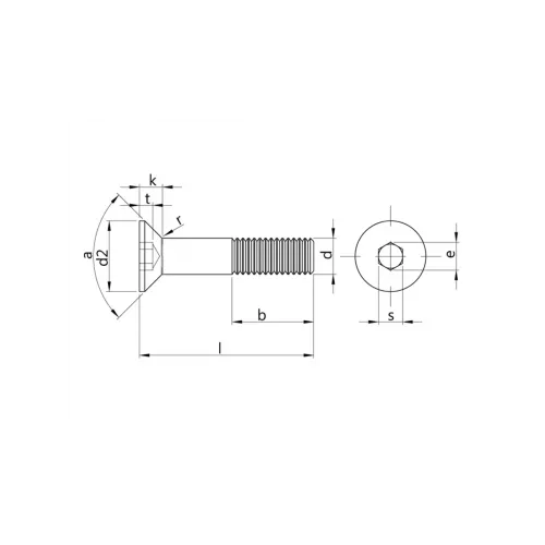 M10x35 Inox Havşa Baş İmbus Cıvata DIN 7991