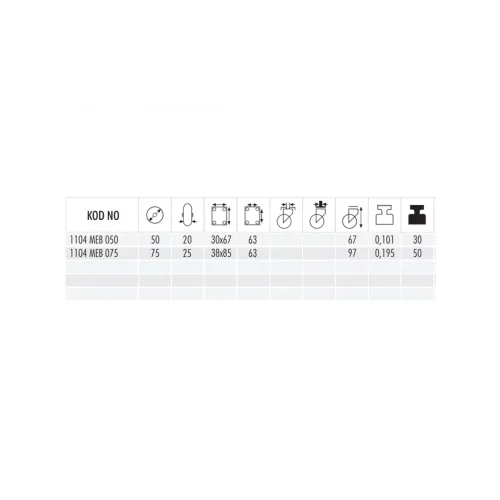 1104 MEB 075 Moblen Üzeri Termo Plastik kaplı Sabit Mobilya Teker