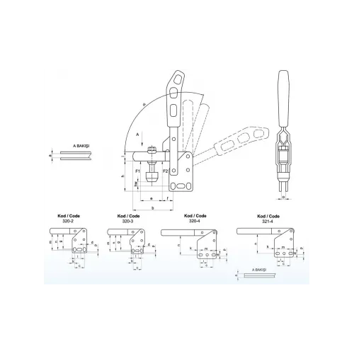 320-2 Dikey Pozisyon Dik Tabanlı Klamp