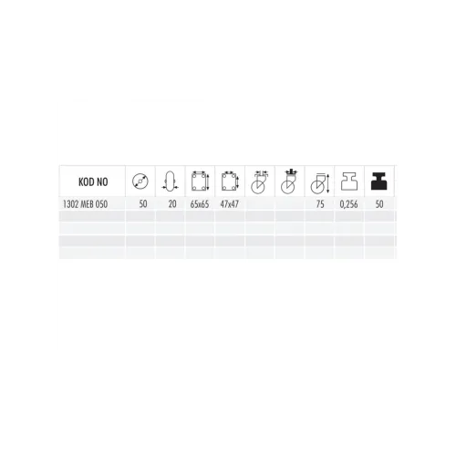 1302 MEB 050 Moblen Üzeri Termo Plastik kaplı Çift Mobilya Teker