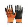 BAY-EL No:10 Siyah 1/2 Nitril Kaplı Zebra Örme Turuncu Extra Naylon Eldiven EL008