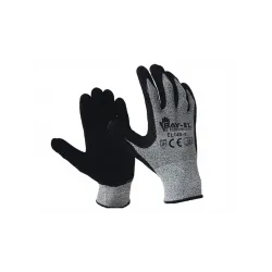 BAY-EL No:10 Likralı Siyah Montaj Eldiveni 1/2 Siyah Nitril Kaplı Likralı İp Örme Eldiven EL340