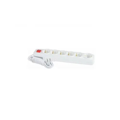 6'lı Topraklı Grup Priz Anahtarlı 3 mt Kablolu