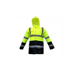 JUNIOR JN1013 Waterproof Fosforlu Oxford Parka Sarı Lacivert XL beden