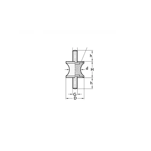AT Tipi Makara Lastik Titreşim Takozu 95x80x70