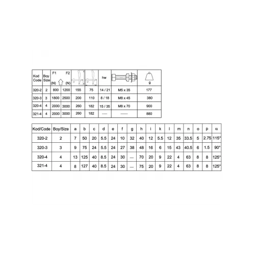 320-4 Dikey Pozisyon Dik Tabanlı Klamp