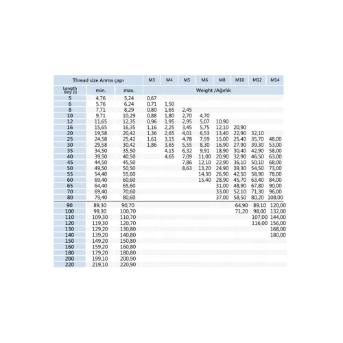 M10x25 Inox İmbus Cıvata DIN 912