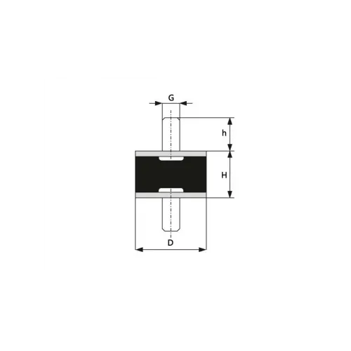 100x60 M16 A Tipi Lastik Takoz Pullu