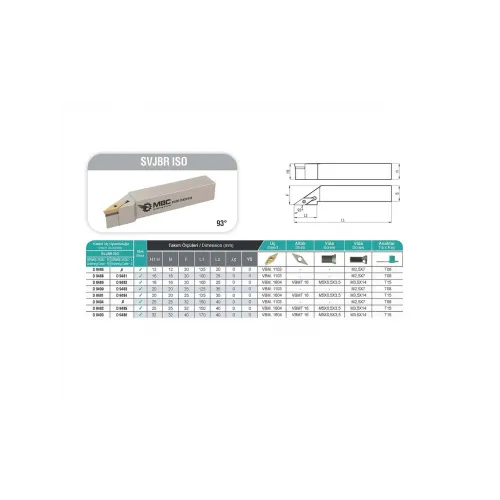 MBC SVJBR 25x25 M16 Dış Çap Tornalama Kateri