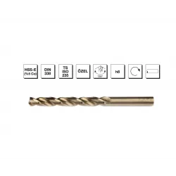 HSS-E DIN 338 Silindirik Saplı Kısa Matkap Ucu - ALTIN SERİ 3.5 mm