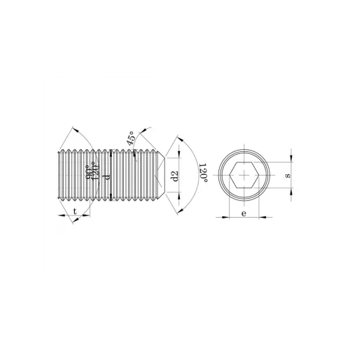 M5x12 Setskur Cıvata DIN 916