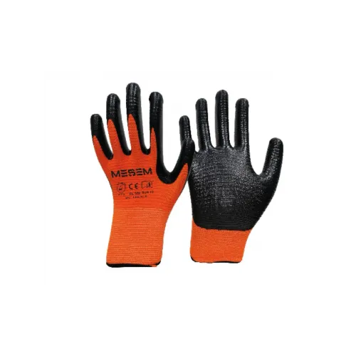 1/2 Nitril Kaplı Zebra Siyah Eldiven No:10 MES EL330