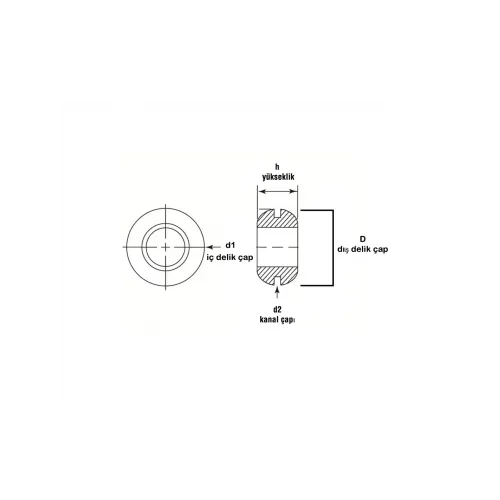 6.4x25 h:8.5 18mm Çap Kauçuk Gromet