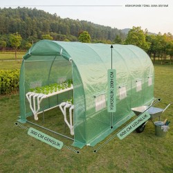 Profesyonel Hidroponik Tünel Sera Sistemi (600x300x200 cm)