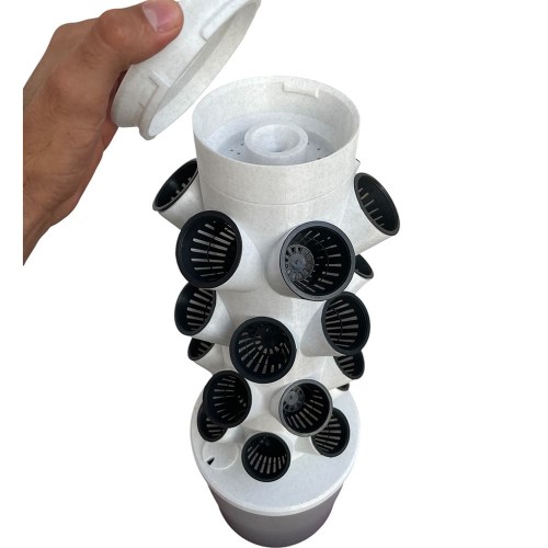 Topraksız Tarım Hobi Seti 24'lü Kule - Mermer Rengi